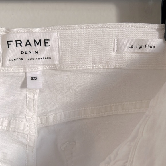 New FRAME High Rise Skinny Flared Fit White Stretch Denim Jean - Le High Flare - Picture 6 of 13